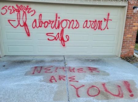 Michigan Pro-life pregnancy center, board member's house spray-painted with graffiti