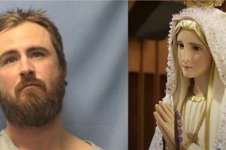 Police say church vandal was about to break into tabernacle — until he saw the statue of Mary